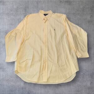 Polo Ralph Lauren Mens 17 1/2-33 Yellow Yarmouth Cotton Oxford Button Down Shirt
